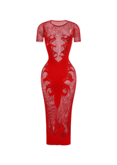 Sheer Short Sleeve Dress