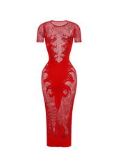 Sheer Short Sleeve Dress