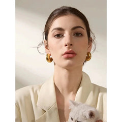 Chunky Silver Hoops