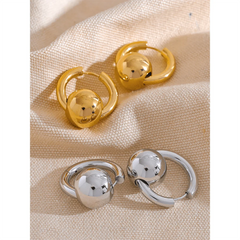 Sphere Bead Hoop Earrings