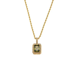 Square Gemstone Necklace