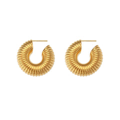 Stainless Steel Hollow Chunky Cylinder Hoop Earrings