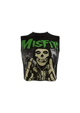 Streetwear Misfits Skull Crop Top Tee
