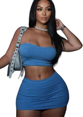 Stretchable Tube Top and Mini Skirt