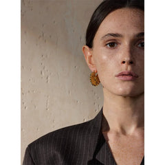 Sunlit Daisy Hoop Earrings