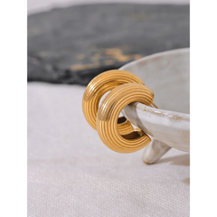 Textured Gold Hoop Earrings