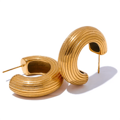 Textured Gold Hoop Earrings