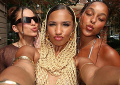 Three-Piece Knitted Sequin Hooded Set