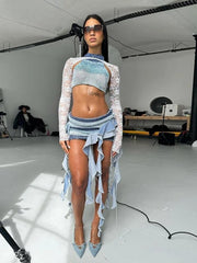 Three-Piece Ruffle Skirt Set