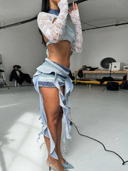 Three-Piece Ruffle Skirt Set