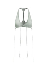 Two-Piece Irregular Patchwork Skirt with Halter Bralette