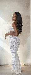 Two-Piece Strapless See-Through Dress