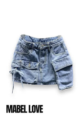 Versatile Cargo Denim Skort