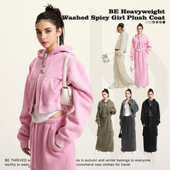 Washed Zipper Cardigan Jacket