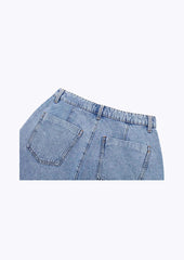 Denim wrap skort