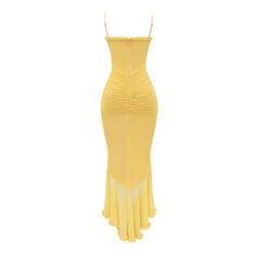 Yellow Dress with a Sweetheart Neckline