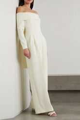 Vesper Off The Shoulder Crepe Jumpsuit