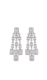 AQUAre Long Zircon Earrings