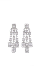 AQUAre Long Zircon Earrings
