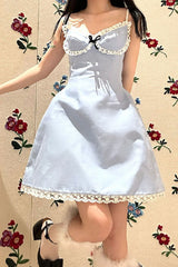 Blue CuTe Lace Slip Mini Dress