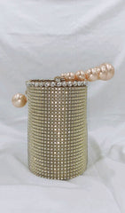 Gold Pearl Luggage Handbag