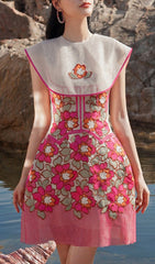 PetalS Embroidered Hem Midi Dress