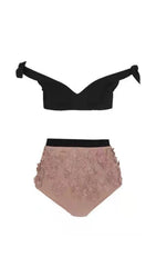 Pink EMBOSSED Flower Swimsuit