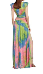 MIXED FLORA Sleeveless Maxi Dress