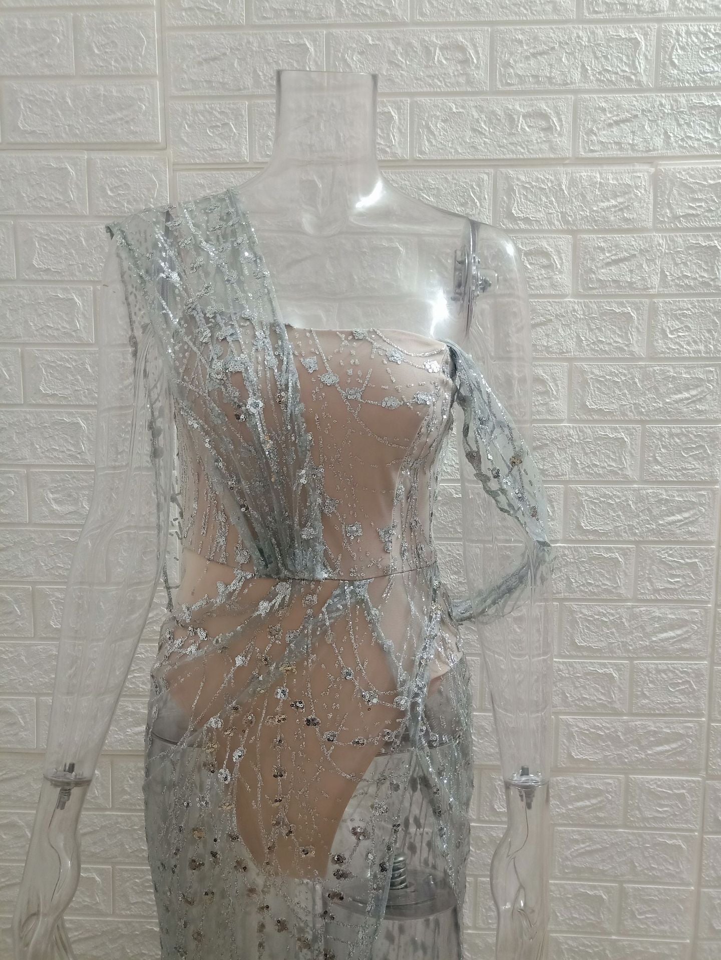 Split Sequin Maxi Dress