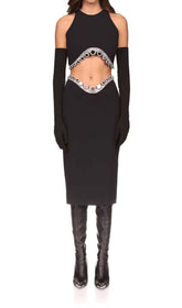 Jewelled Tentacle Two Piece In Black