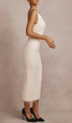 Ivory Crystallised Midi Dress