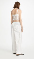 Black Hollow Lace Mesh Corset Top