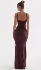 DARK Cherry Corset Maxi Dress