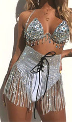 Sequin Crystal Mini Skirt