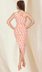 One Shoulder Midi Bandage Dress