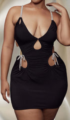 Black Cut Out Bodycon Mini Dress