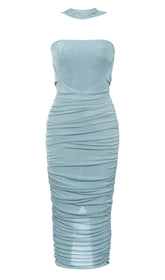 Strapless Midi Dress In Mint Green