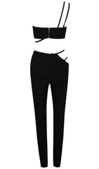 Black Bandage Hollow Out Two Pieces