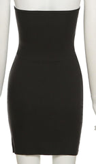 Black Strapless Mini Bandage Dress