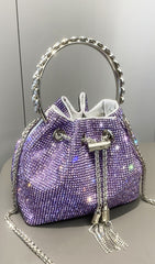 Crystal EmbelliShed BUCKET Bag In Purple