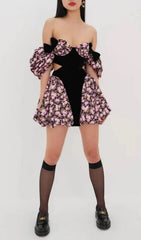 Floral Off Shoulder Mini Dress