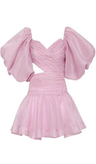 Bubble Sleeve Mini Dress