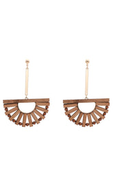 Wood Cutout Scalloped Earrings
