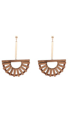Wood Cutout Scalloped Earrings
