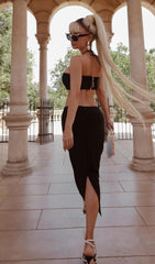 Black Halter Lace UP Bandage Dress