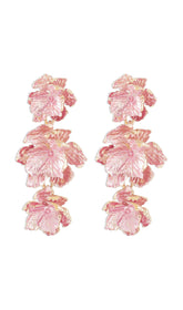 Pink 3D Flower Earrings