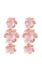 Pink 3D Flower Earrings