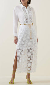 Ivory Flower Lace Two Pieces Suit
