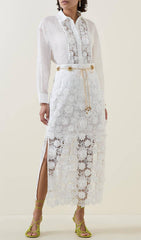 Ivory Flower Lace Two Pieces Suit