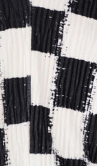 Retro Checkboard Slit FlAred Trousers